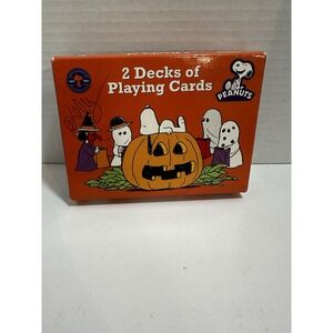 Snoopy Peanuts Charlie Brown Jack O Lantern Halloween Double Deck Playing Cards